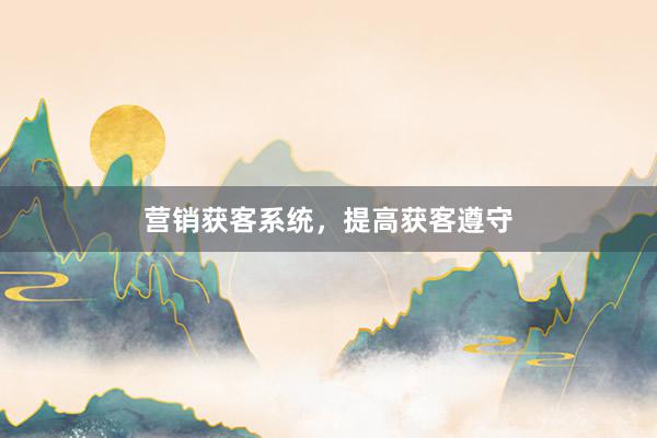 营销获客系统，提高获客遵守
